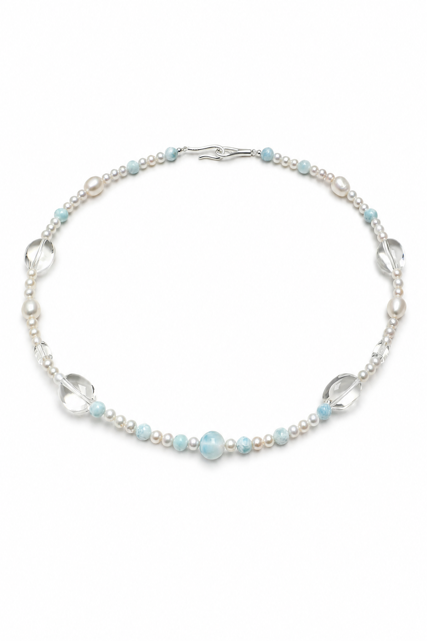CYAN RIVER Larimar & Crystal Necklace by SITU — natural stone sterling silver jewelry