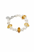 SOLEIL DRIFT Yellow Topaz & Baroque Pearl Bracelet by SITU — natural stone sterling silver jewelry