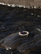 VIOLET PERSPECTIVE Amethyst & Pearl Bracelet — SITU mineral jewelry detail