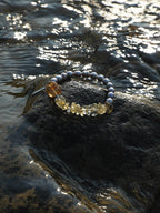 AMBER MIST GLOW Citrine & Grey Pearl Bracelet — SITU mineral jewelry detail