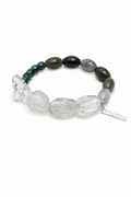 VERDANT TRACE Green Quartz & Malachite Bracelet by SITU — natural stone sterling silver jewelry