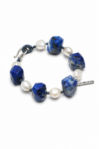 DEEP AZURE Lapis & Pearl Bracelet by SITU — natural stone sterling silver jewelry