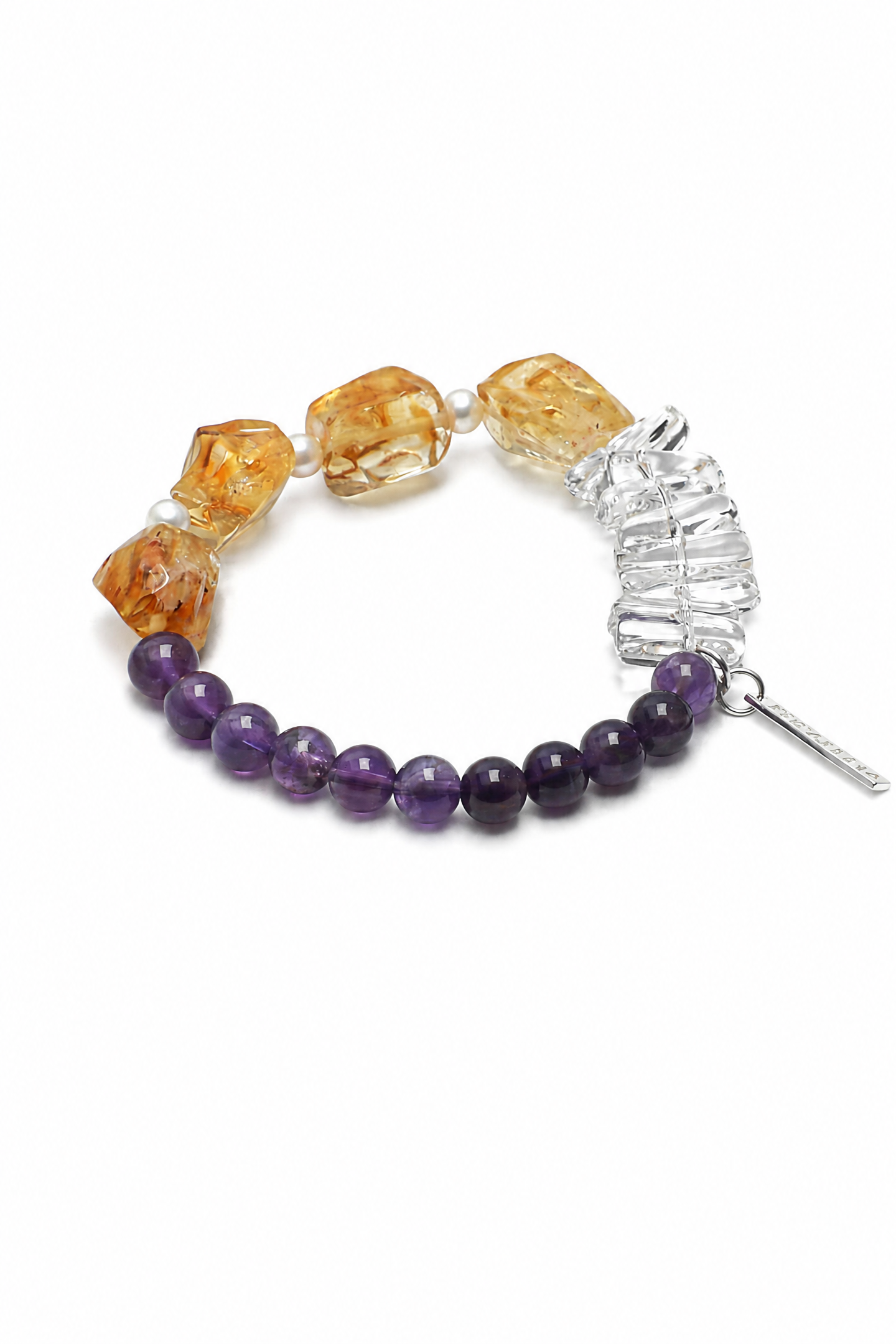 VIOLET GLOW Citrine & Amethyst Bracelet by SITU — natural stone sterling silver jewelry
