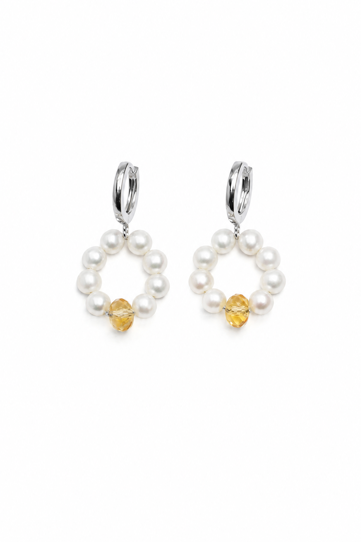 DAWN GLARE Citrine & Pearl Earrings by SITU — natural stone sterling silver jewelry