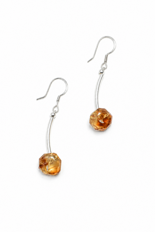 AMBER ARC Faceted Citrine Earrings by SITU — natural stone sterling silver jewelry