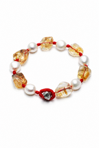 AMBER TETHER Citrine & Pearl Bracelet by SITU — natural stone sterling silver jewelry