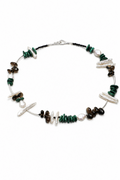 FOREST SHARD Smoky Quartz & Malachite Necklace by SITU — natural stone sterling silver jewelry