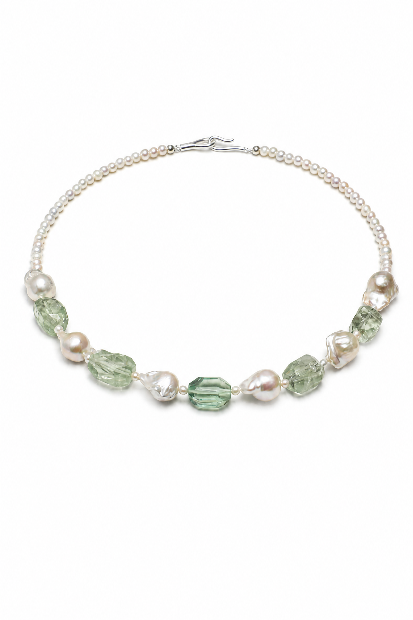 MIST TIDE Fluorite & Baroque Pearl Necklace by SITU — natural stone sterling silver jewelry