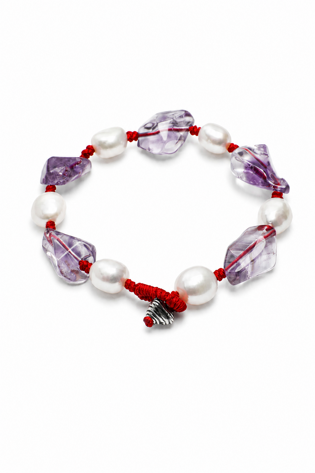 VIOLET RAY Amethyst & Pearl Bracelet by SITU — natural stone sterling silver jewelry