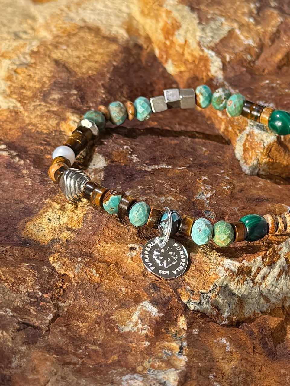 AMBER PINE Multi-Stone Bracelet — SITU mineral jewelry detail