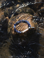 CYAN EROSION Stick Pearl & Sodalite Bracelet — SITU mineral jewelry detail