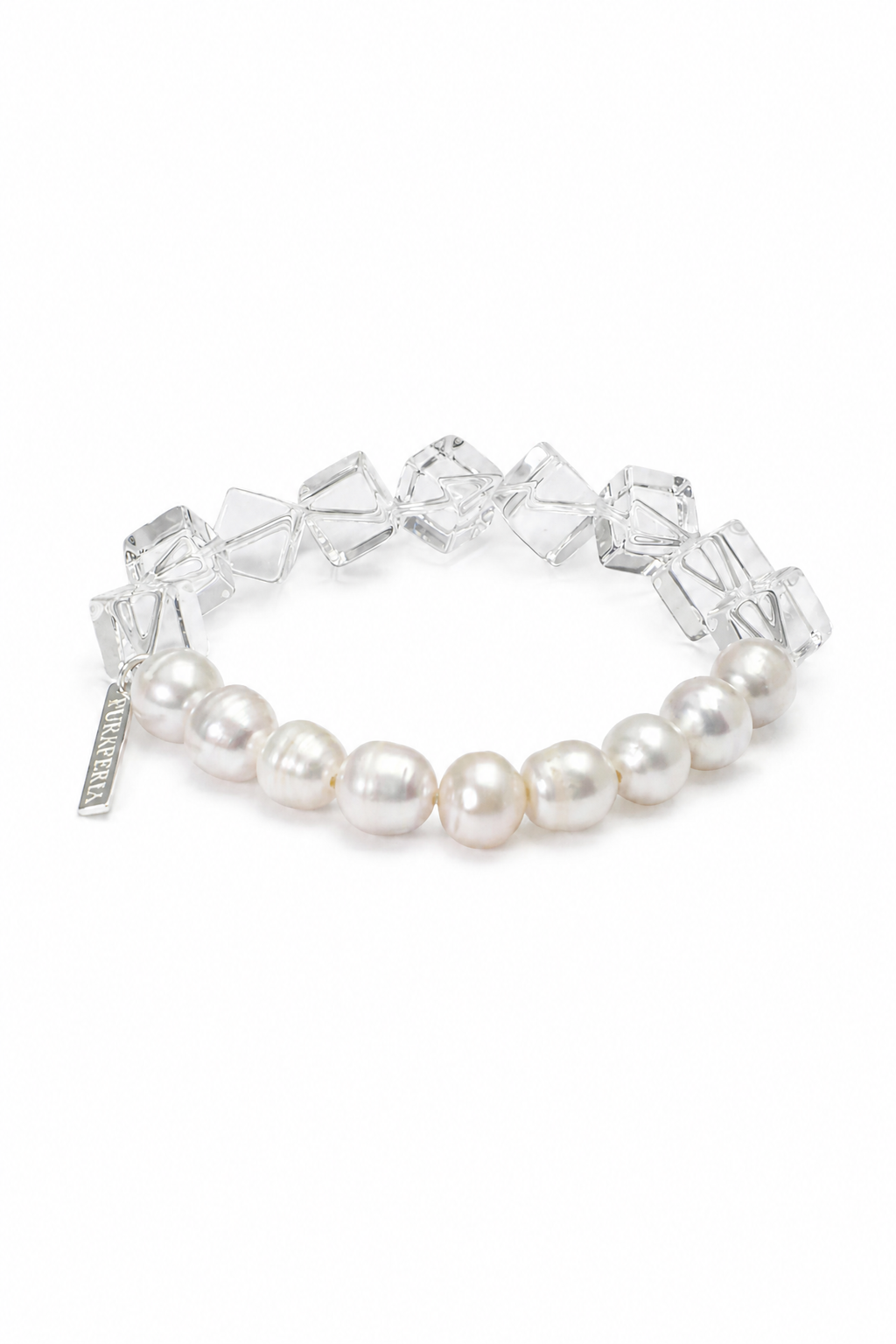 FROST MATRIX Pearl & Clear Quartz Bracelet by SITU — natural stone sterling silver jewelry