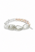 MOSS & ICE Green Crystal & Pearl Bracelet by SITU — natural stone sterling silver jewelry