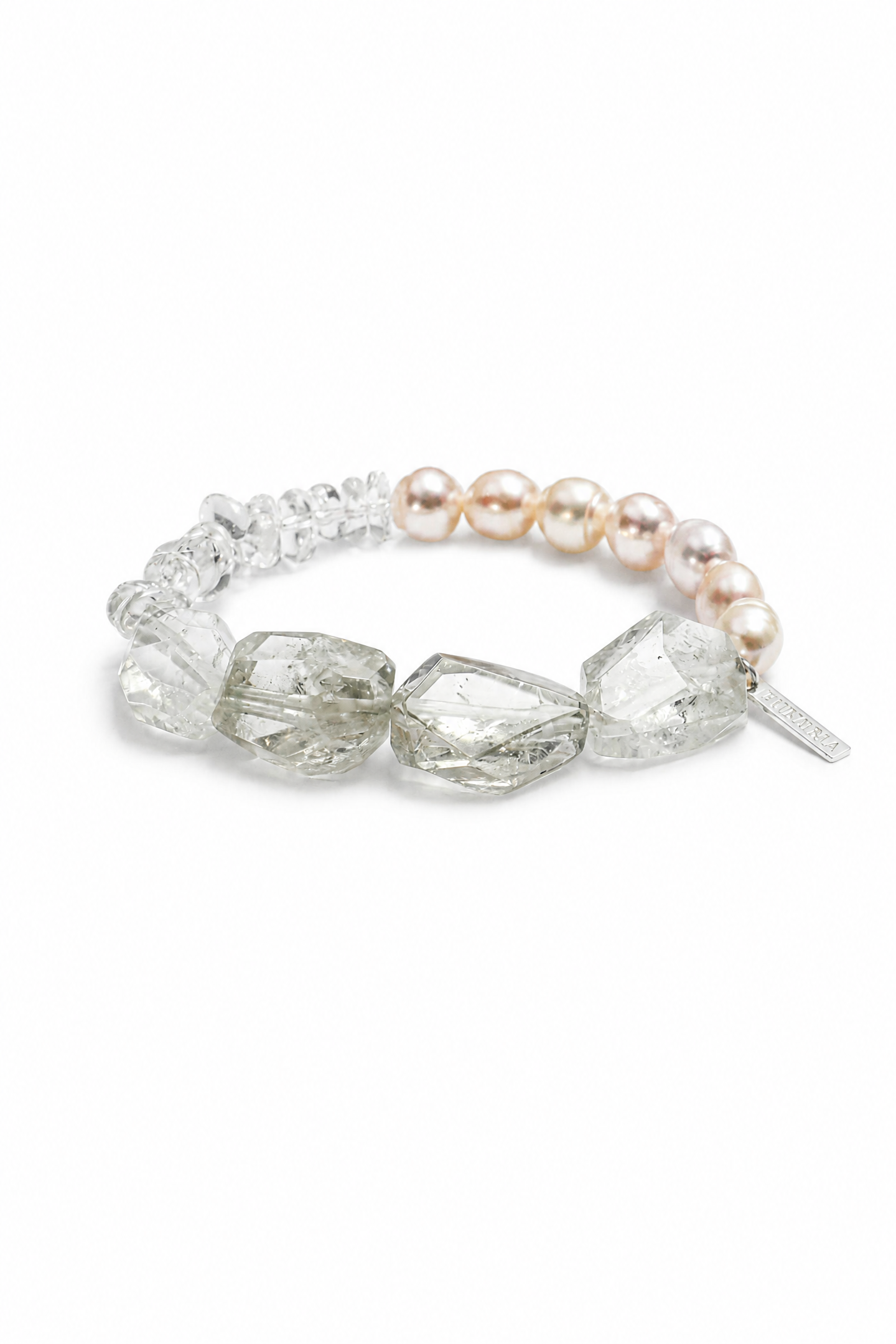 MOSS & ICE Green Crystal & Pearl Bracelet by SITU — natural stone sterling silver jewelry