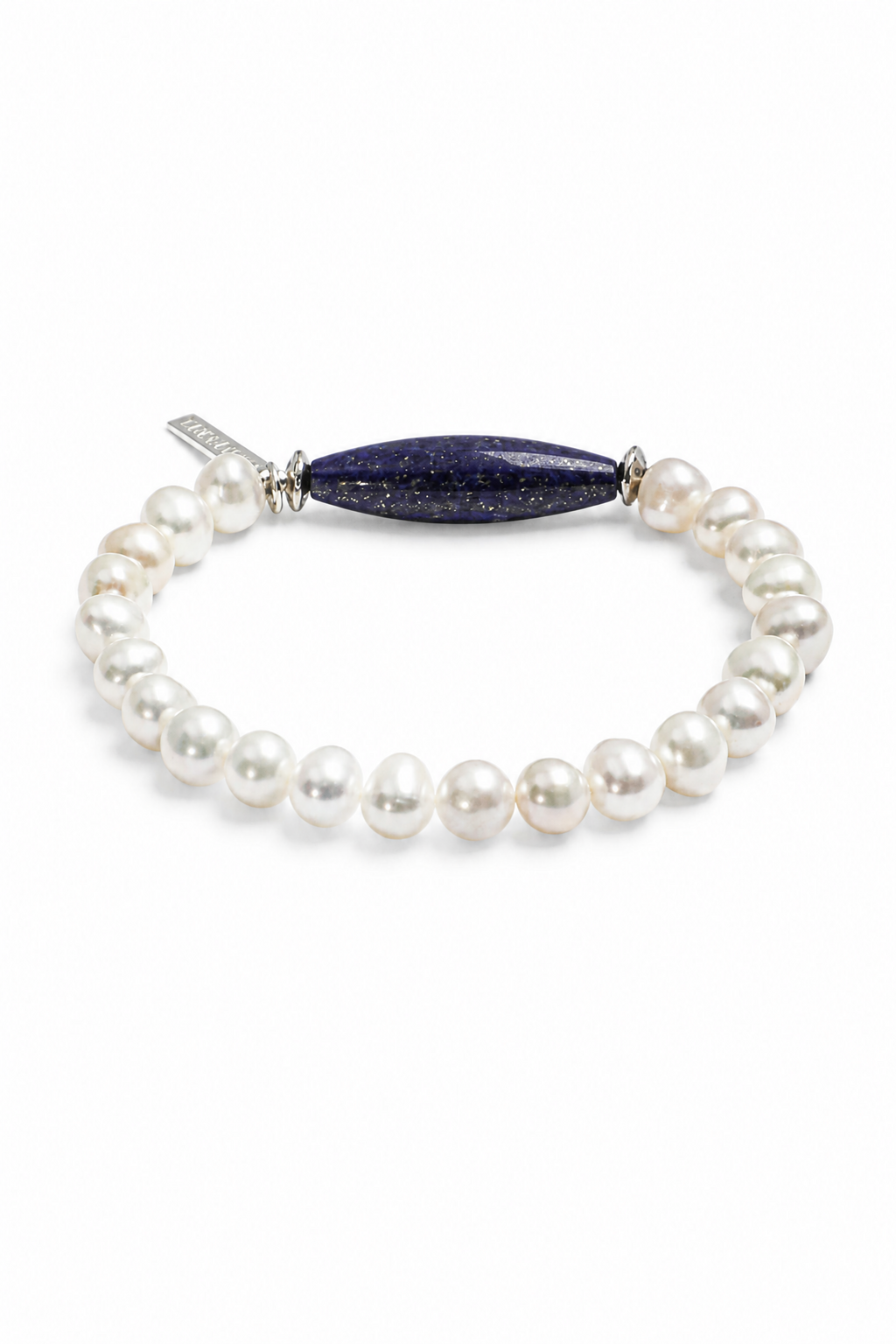 AZURE AXIS Lapis & Pearl Bracelet by SITU — natural stone sterling silver jewelry