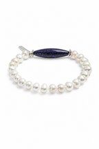 AZURE AXIS Lapis & Pearl Bracelet by SITU — natural stone sterling silver jewelry