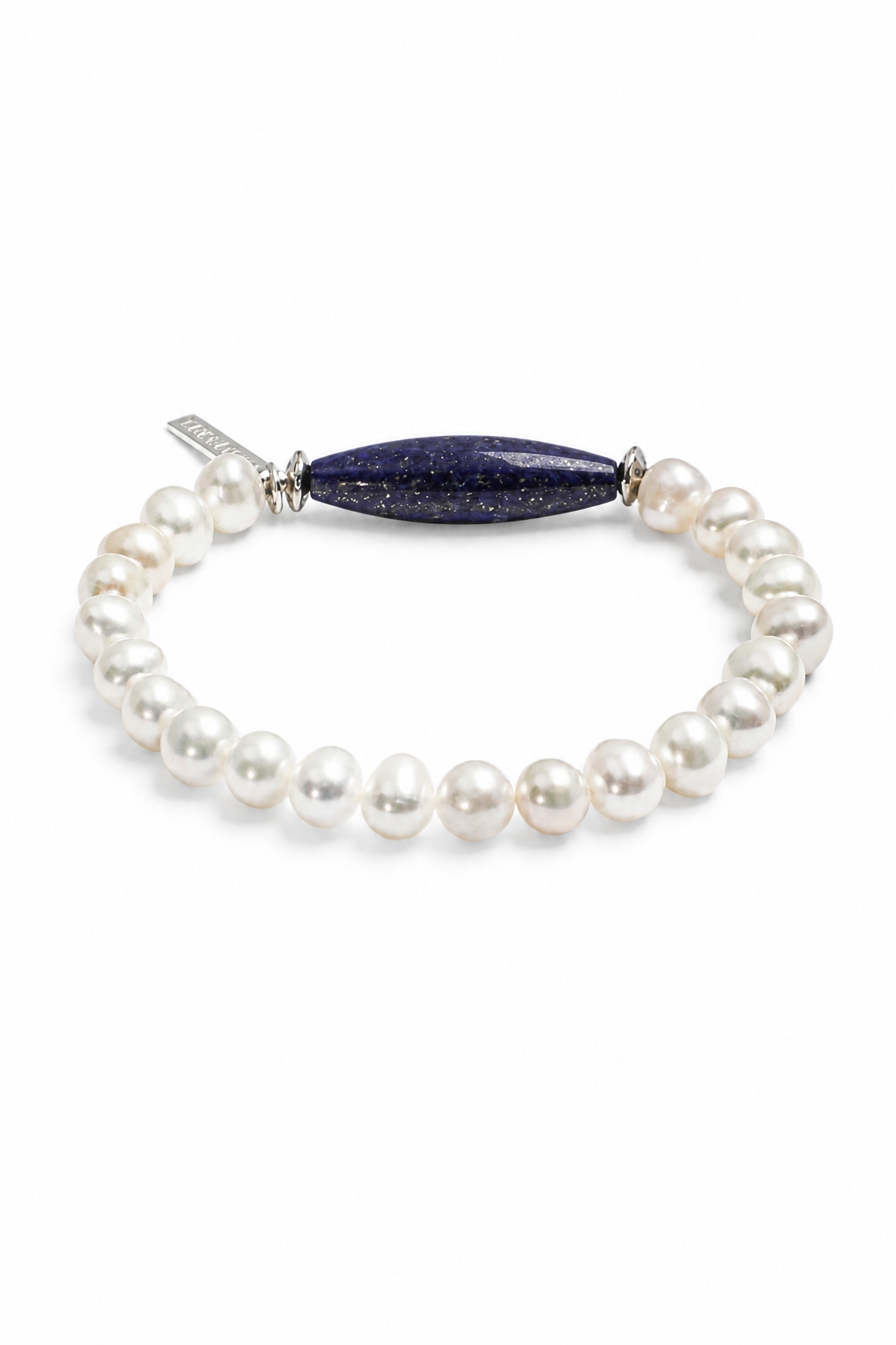 AZURE AXIS Lapis & Pearl Bracelet by SITU — natural stone sterling silver jewelry