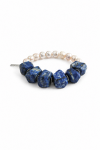 DEEP REALM Lapis Lazuli & Pearl Bracelet by SITU — natural stone sterling silver jewelry
