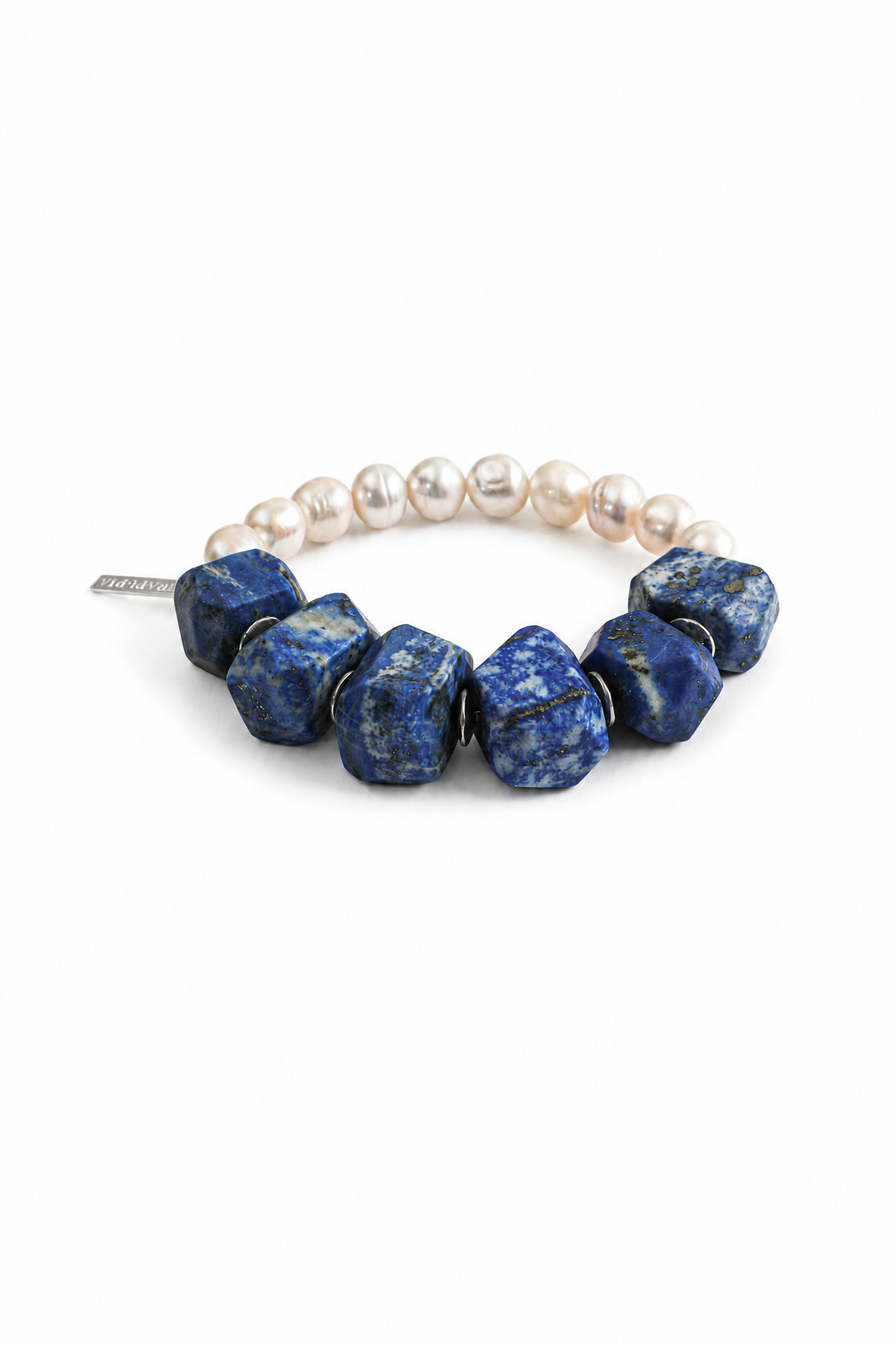 DEEP REALM Lapis Lazuli & Pearl Bracelet by SITU — natural stone sterling silver jewelry