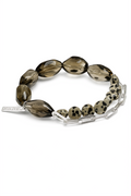 SMOKY RELIC Smoky Quartz & Dalmatian Stone Bracelet by SITU — natural stone sterling silver jewelry