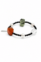 EMERALD & OBSIDIAN GLOW Multi-Stone Bracelet by SITU — natural stone sterling silver jewelry