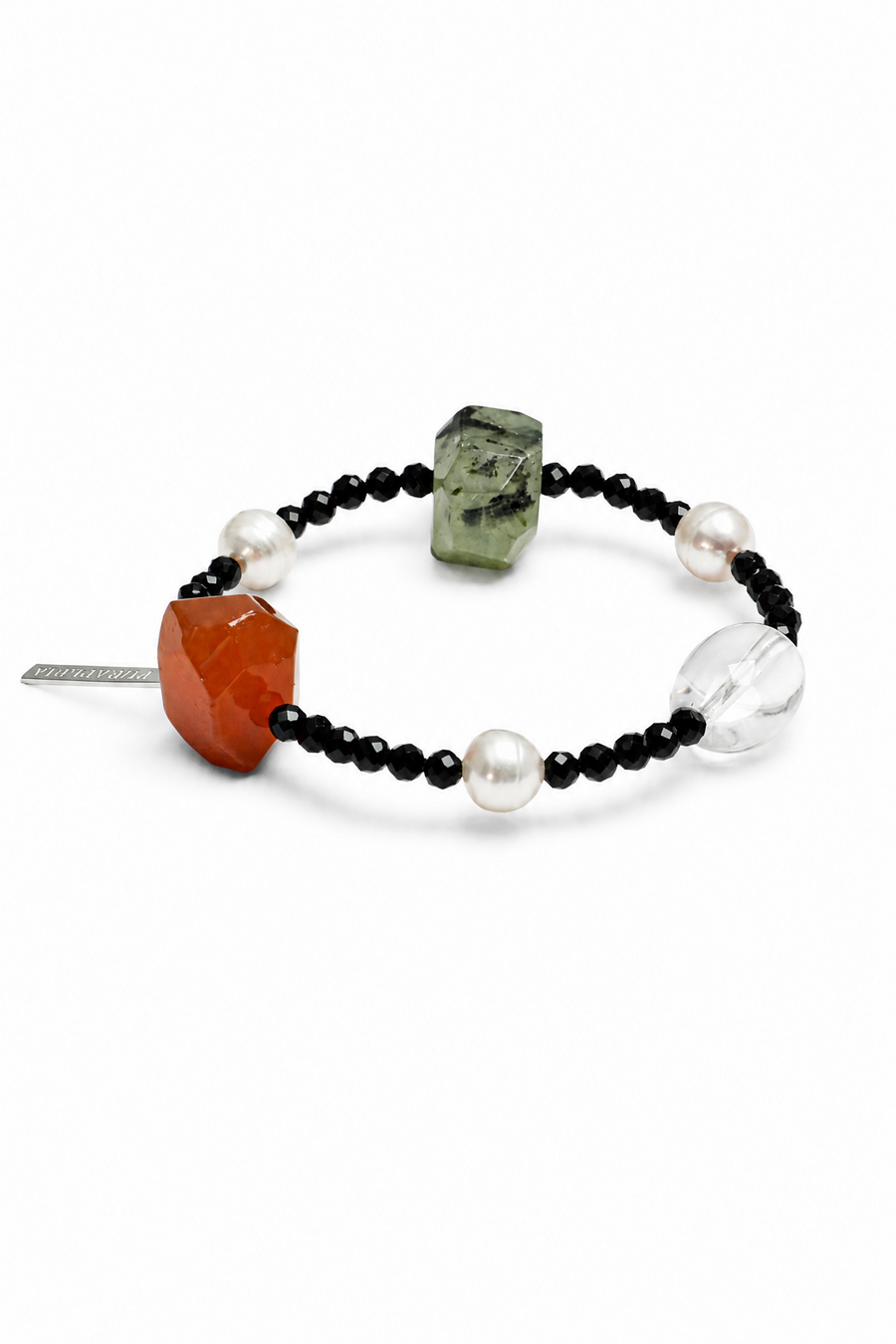 EMERALD & OBSIDIAN GLOW Multi-Stone Bracelet by SITU — natural stone sterling silver jewelry