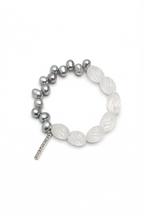MISTY GLASS Clear Quartz & Grey Pearl Bracelet by SITU — natural stone sterling silver jewelry