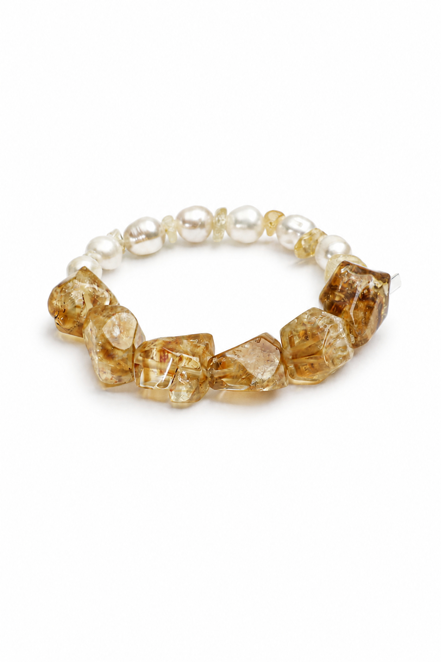 AMBER SURGE Citrine & Pearl Bracelet by SITU — natural stone sterling silver jewelry