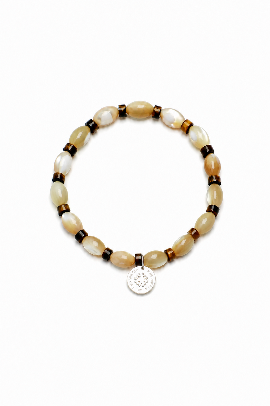 SHELL CORE Trochus Shell & Tiger's Eye Bracelet by SITU — natural stone sterling silver jewelry