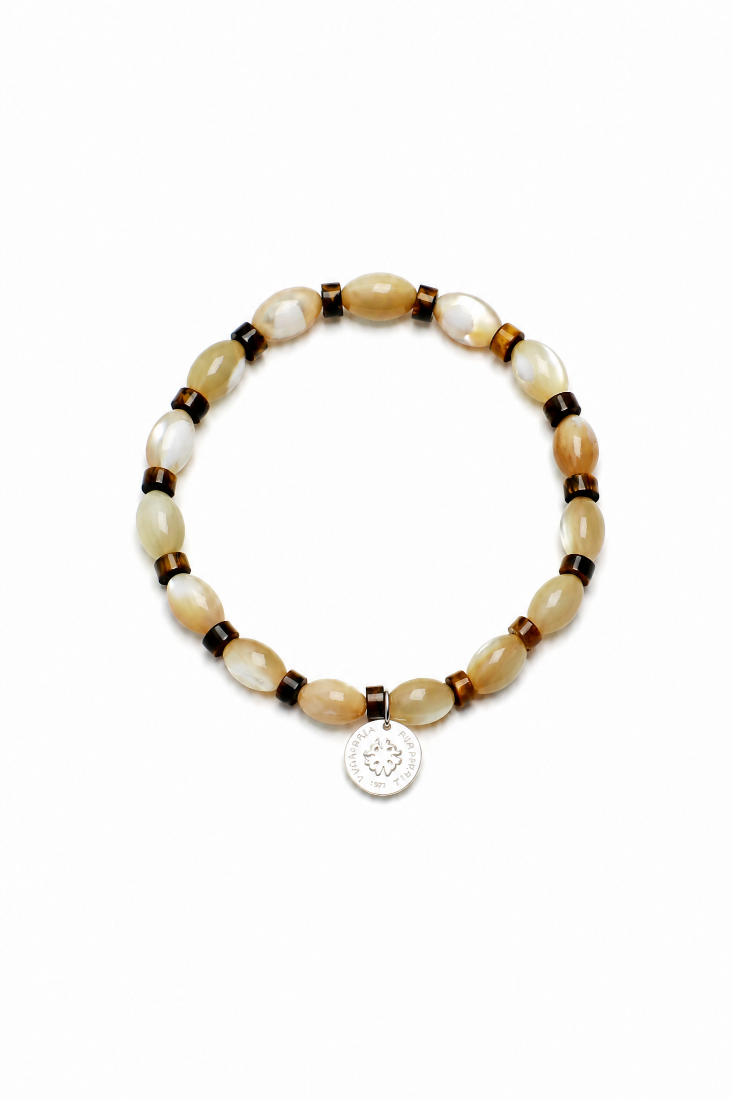 SHELL CORE Trochus Shell & Tiger's Eye Bracelet by SITU — natural stone sterling silver jewelry