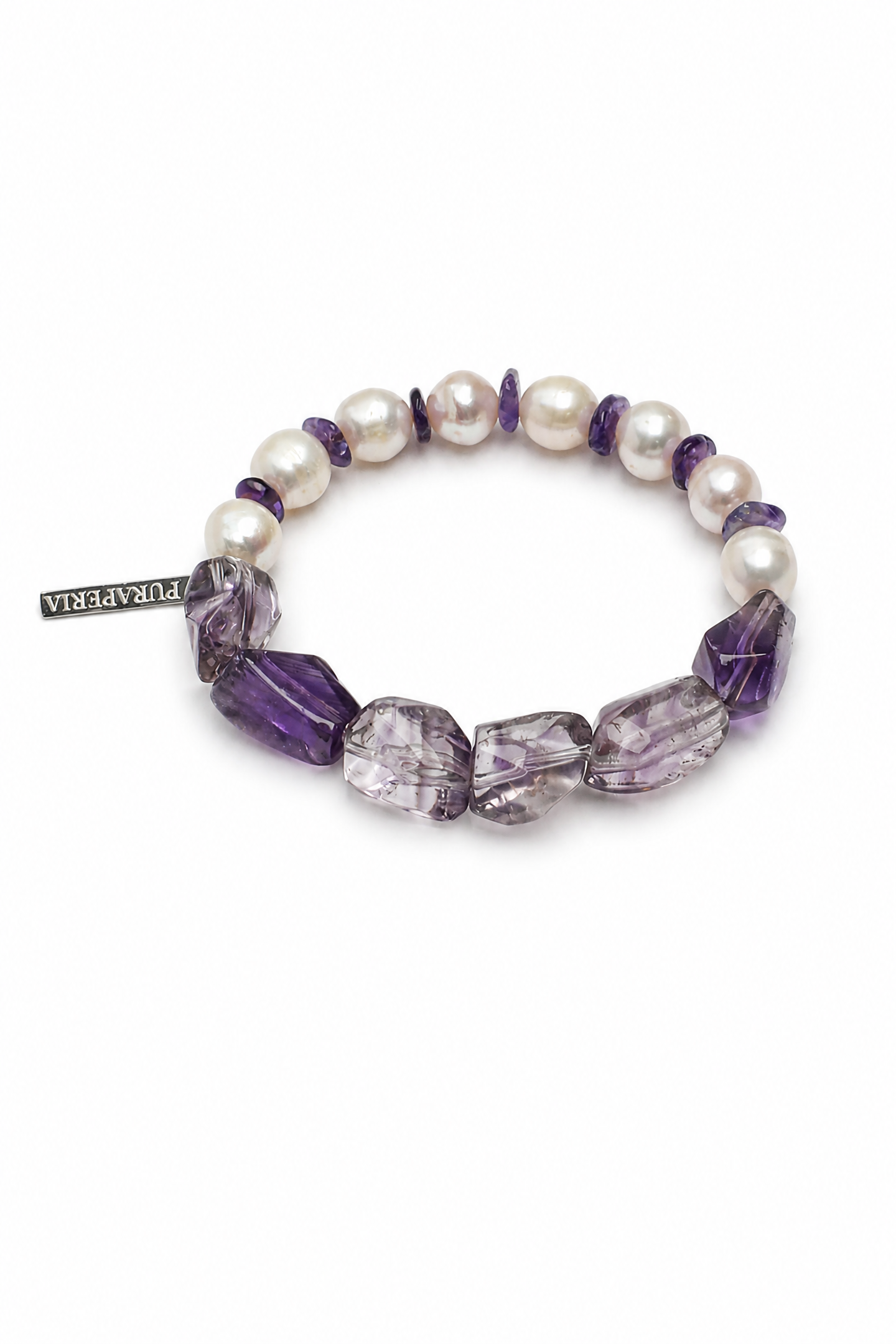 VIOLET DUST Amethyst & Pearl Bracelet by SITU — natural stone sterling silver jewelry