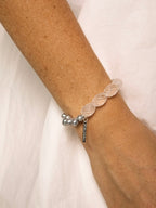 MISTY GLASS · Clear Quartz & Grey Pearl Bracelet