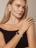 SMOKY GEOMETRY · Smoky Quartz & Pearl Bracelet
