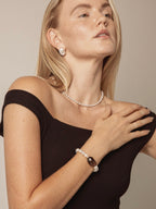 SMOKY GEOMETRY · Smoky Quartz & Pearl Bracelet