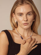 DEEP TIDAL MARK · Lapis & Pearl Necklace