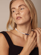 DEEP TIDAL MARK · Lapis & Pearl Necklace