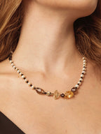 SMOKY STRUCTURE · Onyx & Citrine Necklace
