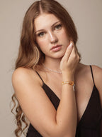 AMBER MIST GLOW · Citrine & Grey Pearl Bracelet
